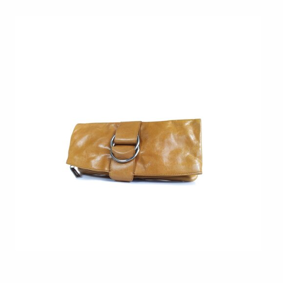 HOBO INTERNATIONAL Clutch Purse Caramel Tan Brown Leather Bag *PRIMO* - Picture 1 of 9